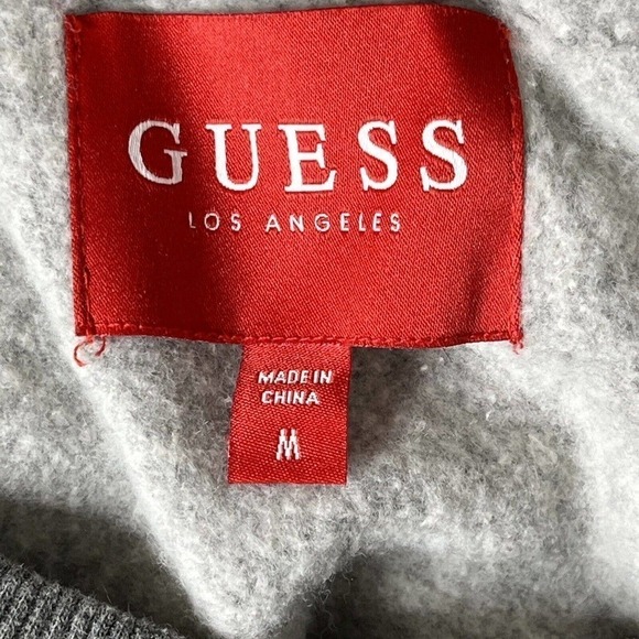 GUESS Men's Size M Joe College Fleece Sweater Pullover Crewneck Camo Logo - Picture 5 of 7